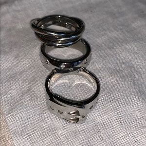 3 Stainless Steel Rings